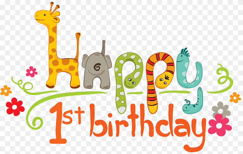 1st Birthday Image 1st Happy Birthday 1 Year Old Boy, Art, Graphics, Text, Animal Free Png Download