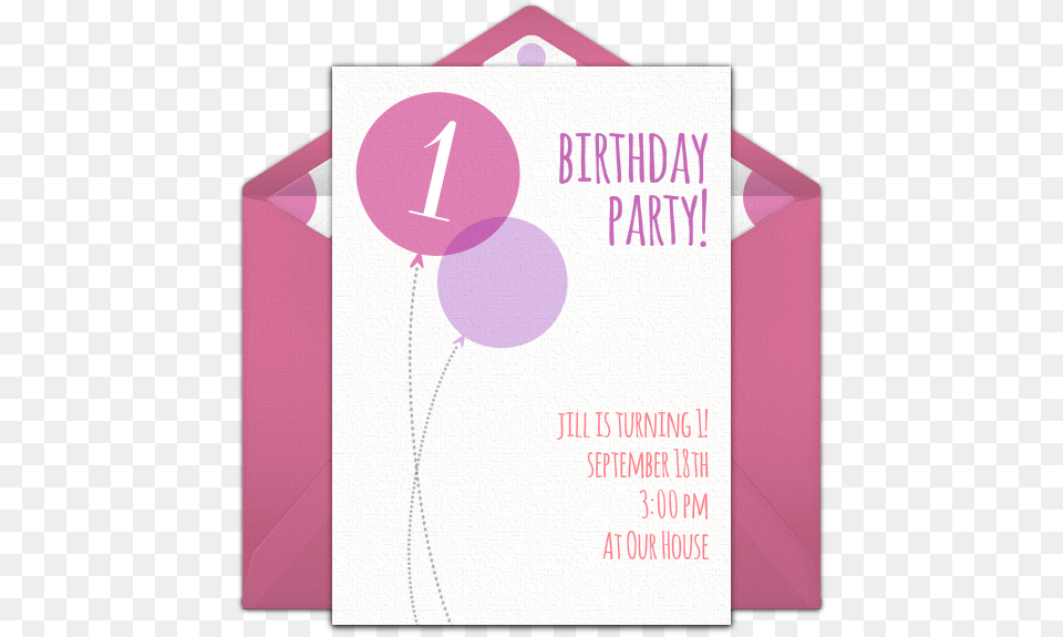 1st Birthday Invitation Card, Advertisement, Envelope, Mail, Poster Free Png Download