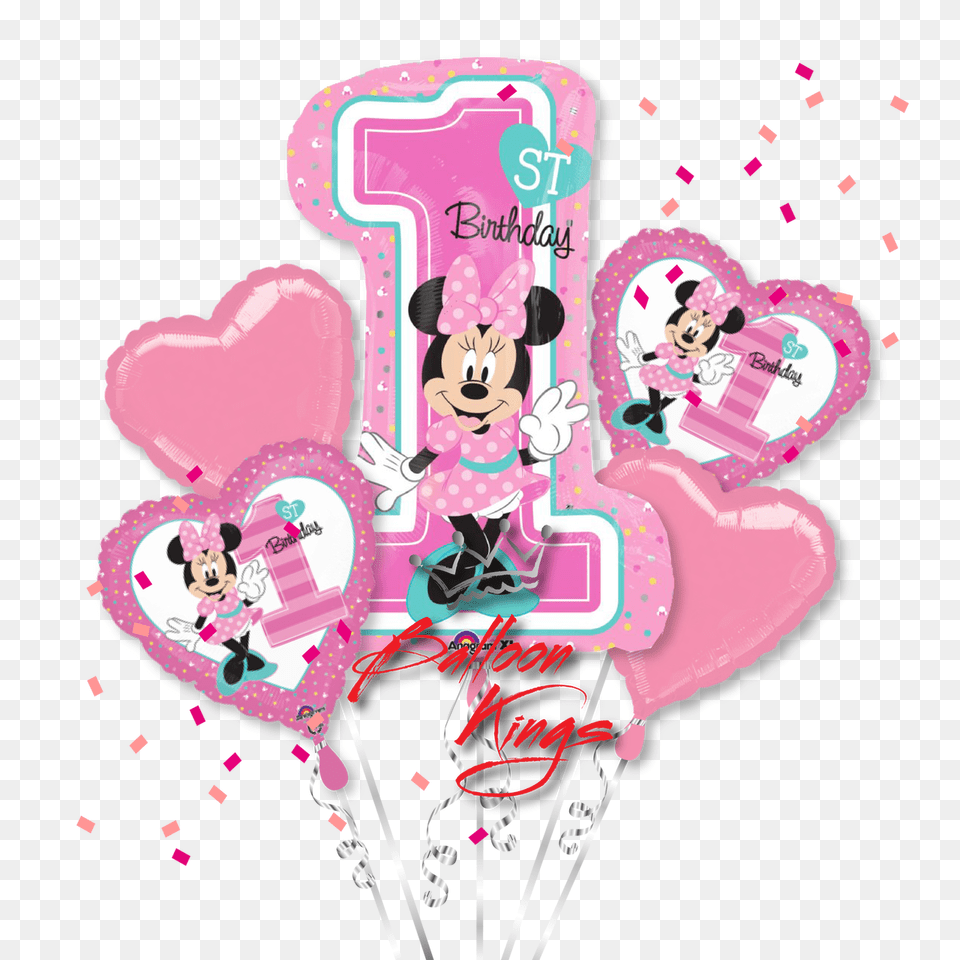 Birthday Minnie Mouse Bouquet Ball Minnie Mouse Birthday, Art, Graphics, Baby, Person Free Png Download