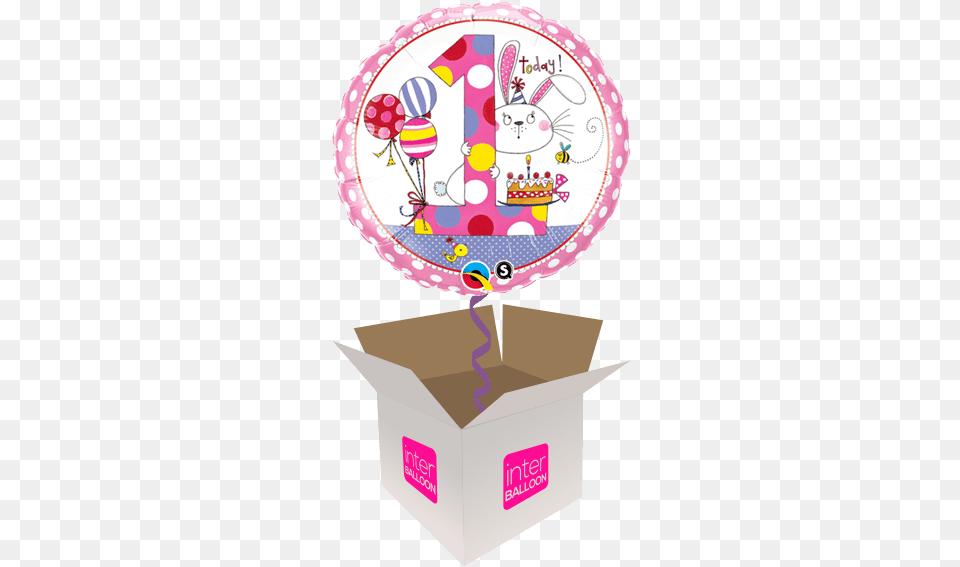 1st Birthday Pink Polka Dot Bunny 10th Birthday Balloons Logo, Birthday Cake, Cake, Food, Cream Free Png