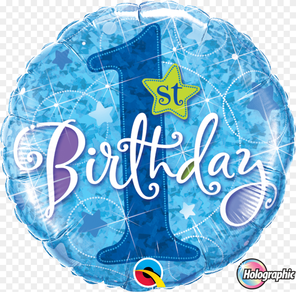 1st Birthday Stars Blue 1st Birthday Balloon, Helmet, Logo Png Image