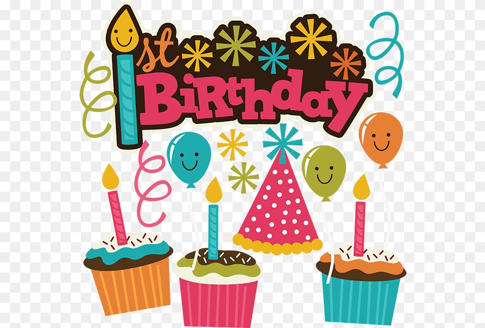 1st Birthday Svg Scrapbook Collection Birthday For Boy, Person, People, Food, Dessert Free Transparent Png