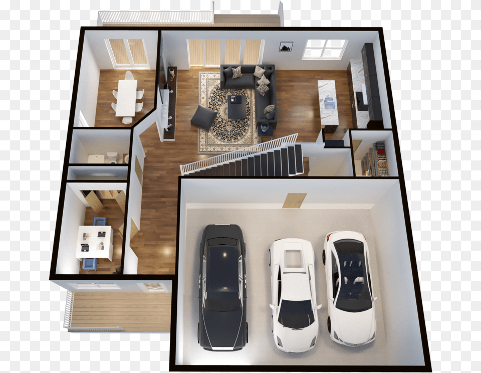 1st Floor 3d Floorplan, Indoors, Interior Design, Car, Transportation Png