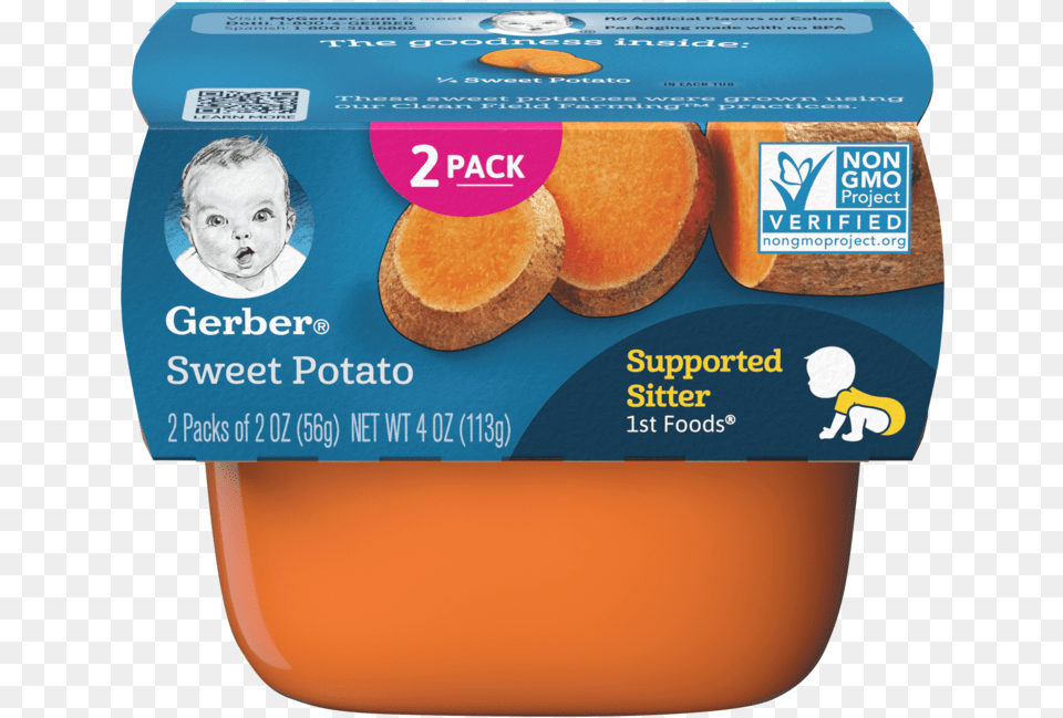 1st Foods Sweet Potato Gerber Stage 1 Foods, Baby, Person, Head, Fruit Png