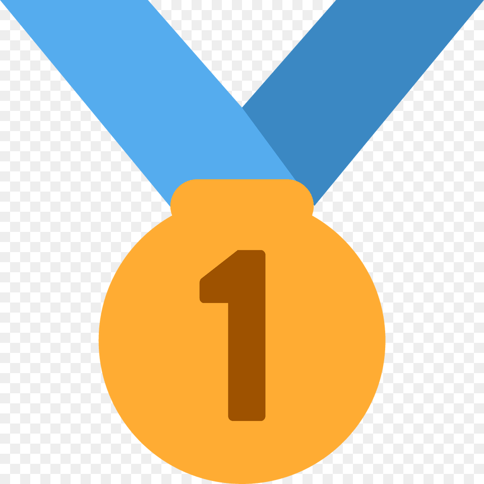 1st Place Medal Emoji Clipart, Gold, Gold Medal, Trophy, Cross Free Transparent Png