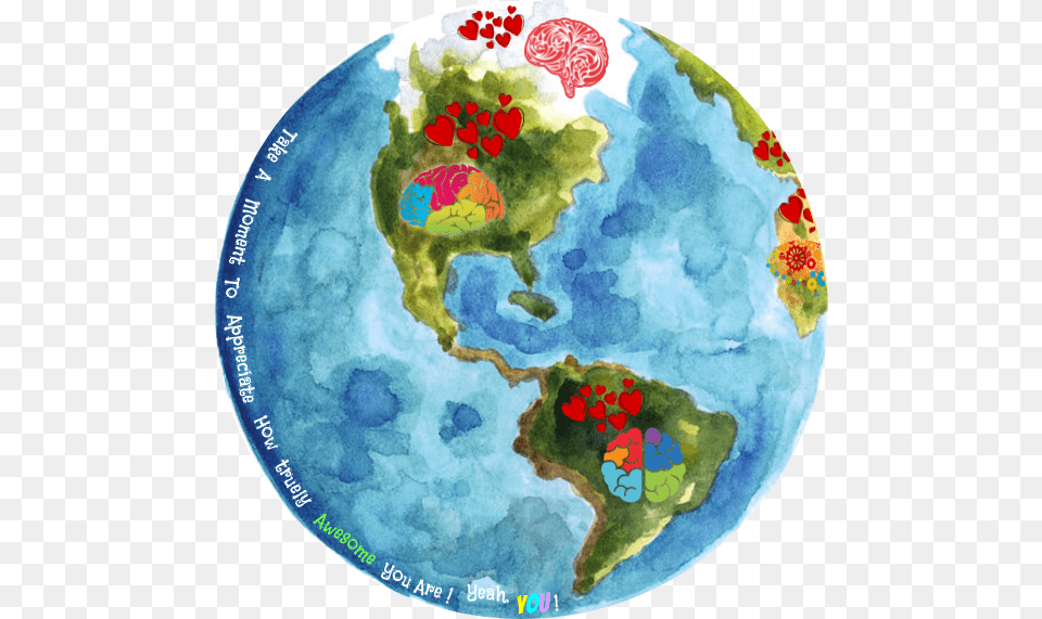 1st Place Sticker Intermediate Division Planet Earth Watercolor, Astronomy, Outer Space, Globe Free Png