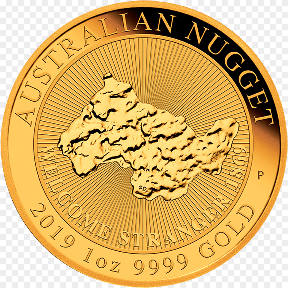 2 Australian Nugget Welcome Stranger 2019, Gold, Coin, Money, Animal Free Transparent Png