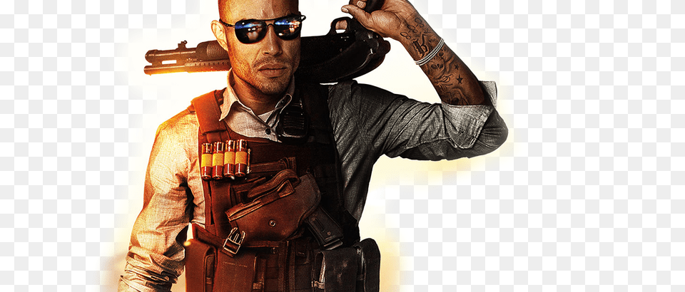 2 Battlefield Hardline, Accessories, Vest, Sunglasses, Handgun Free Transparent Png