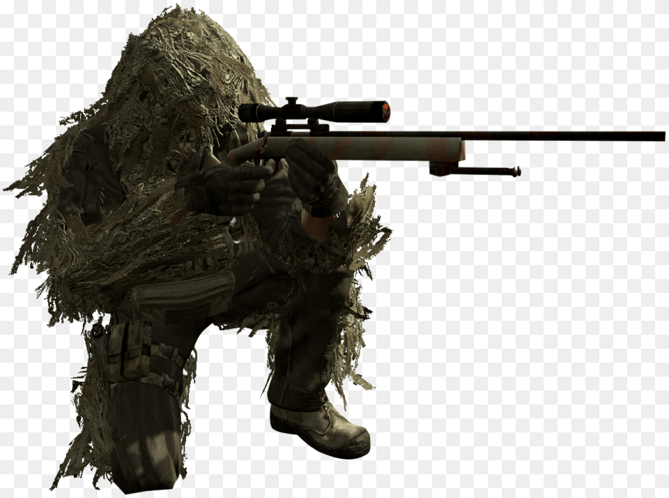 2 Call Of Duty Transparent, Person, Sniper, Gun, Weapon Free Png Download