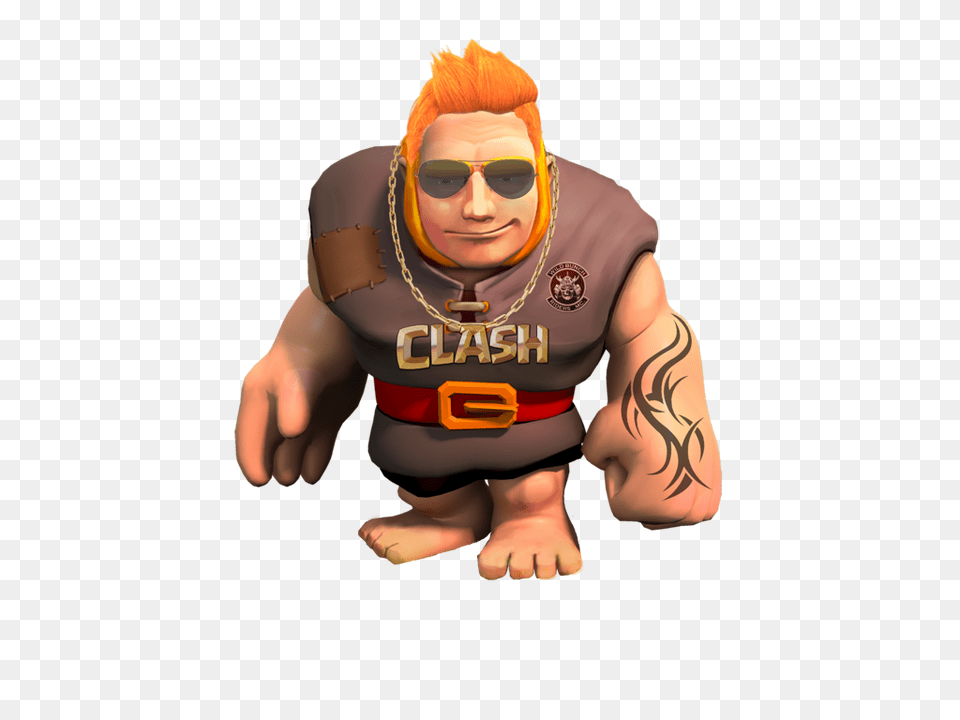 2 Clash Of Clans Giant Stylish, Tattoo, Skin, Person, Baby Png Image