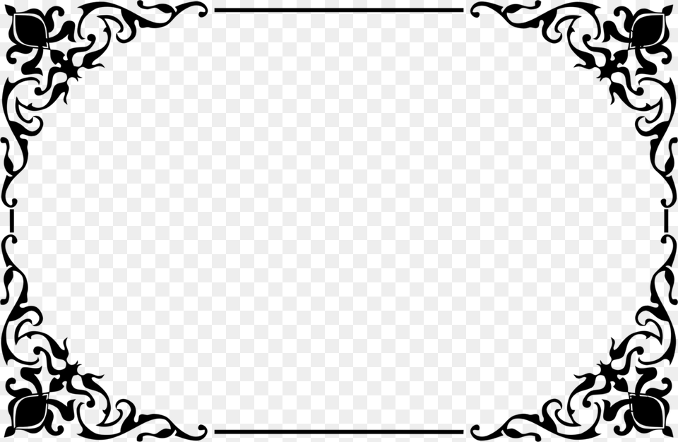 2 Decorative Border Clipart Frame For Microsoft Office, Gray Free Png