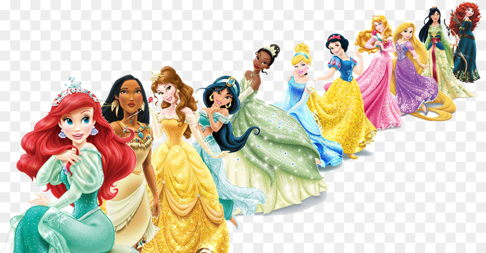 2 Disney Princesses Clipart, Figurine, Toy, Doll, Person Png