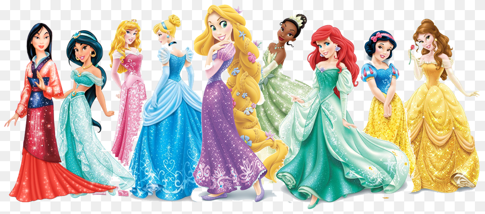 2 Disney Princesses Transparent, Figurine, Toy, Doll, Adult Free Png Download