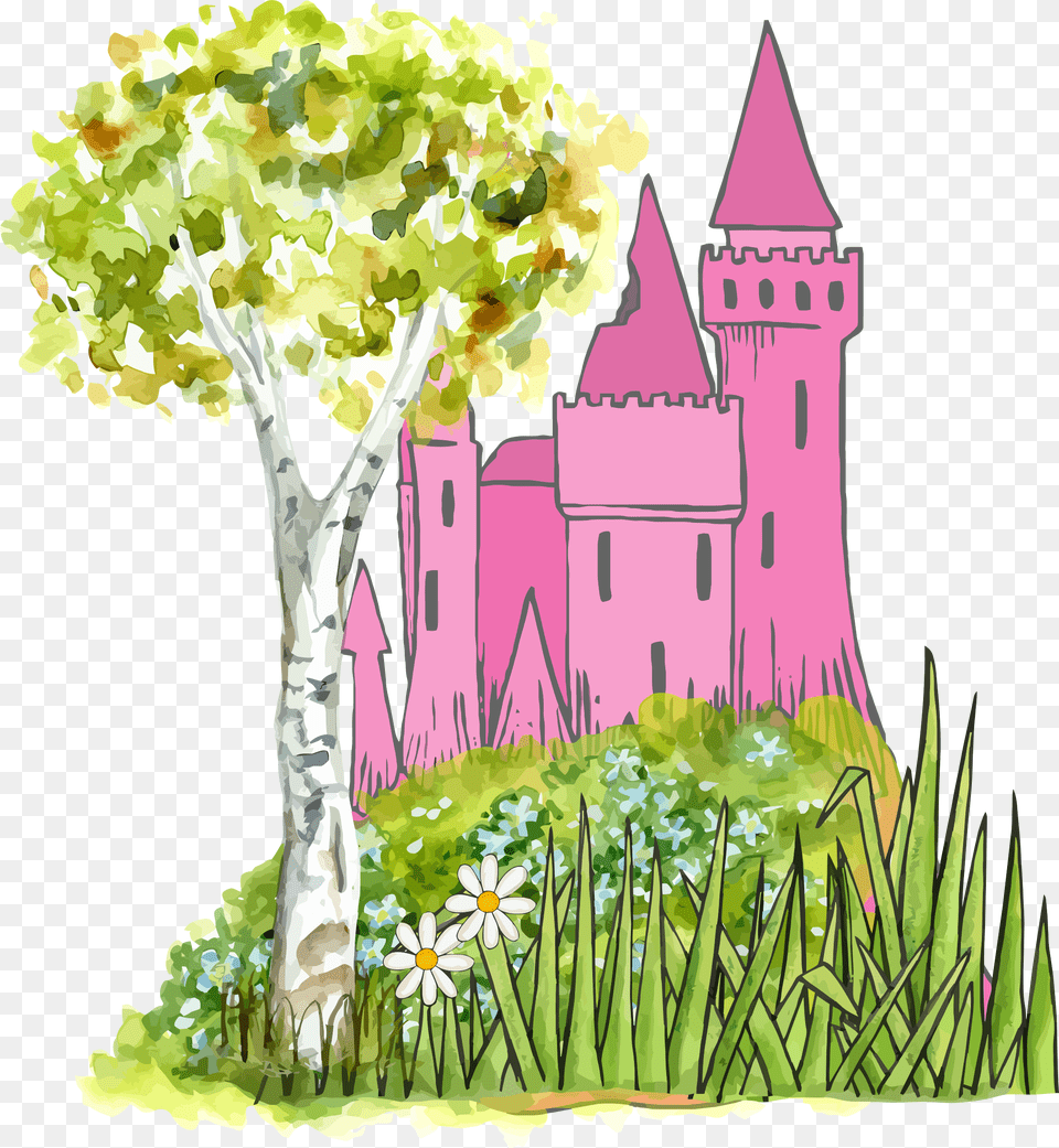 2 Fairytale File, Grass, Plant, Tree, Painting Free Png