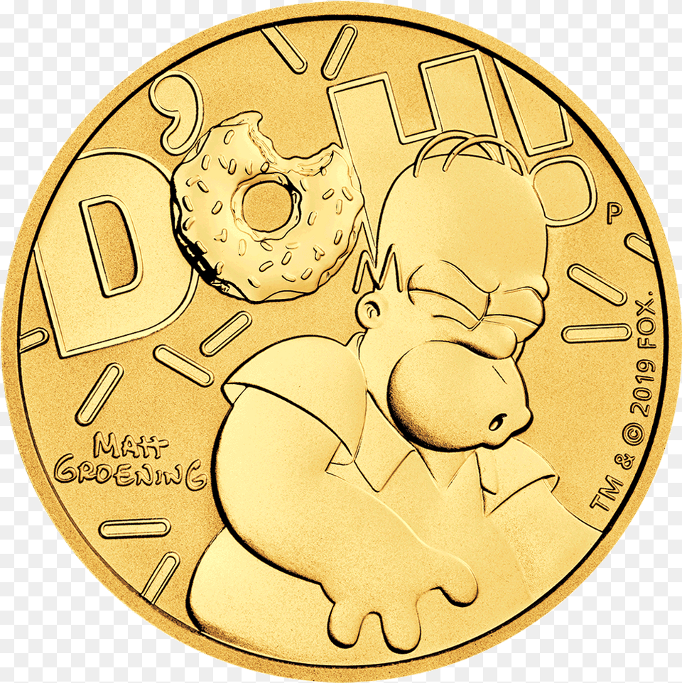 2 Homer Simpson Gold Coin, Money, Baby, Person, Face Png