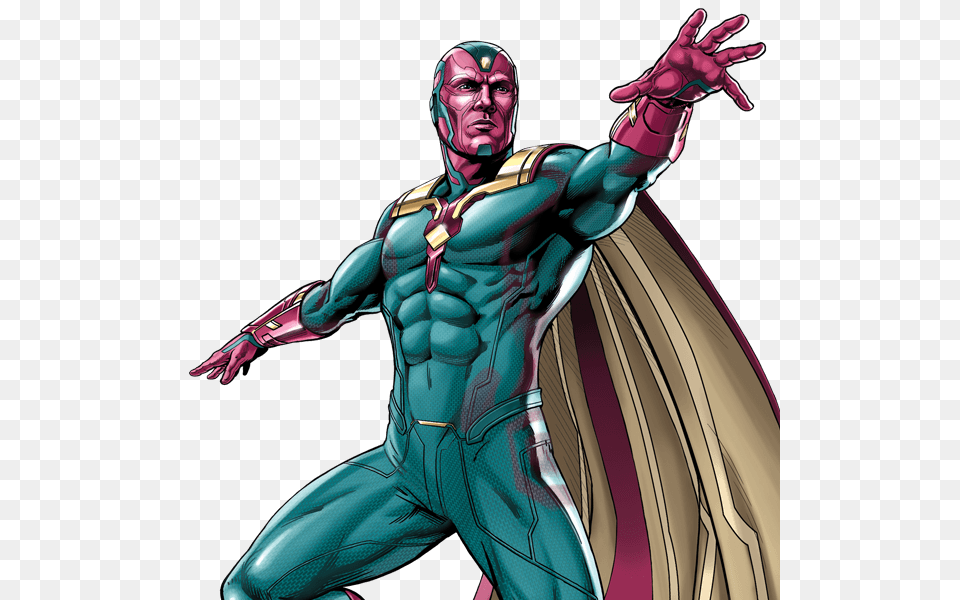 2 Marvel Vision, Adult, Male, Man, Person Free Png