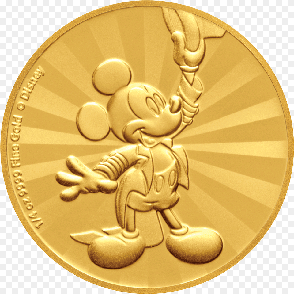 2 Mickey Mouse, Gold, Gold Medal, Trophy, Baby Free Png