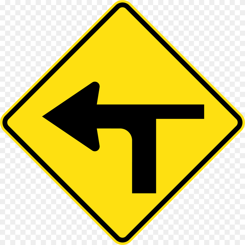 2 Modified T Junction Left Clipart, Sign, Symbol, Road Sign Png Image