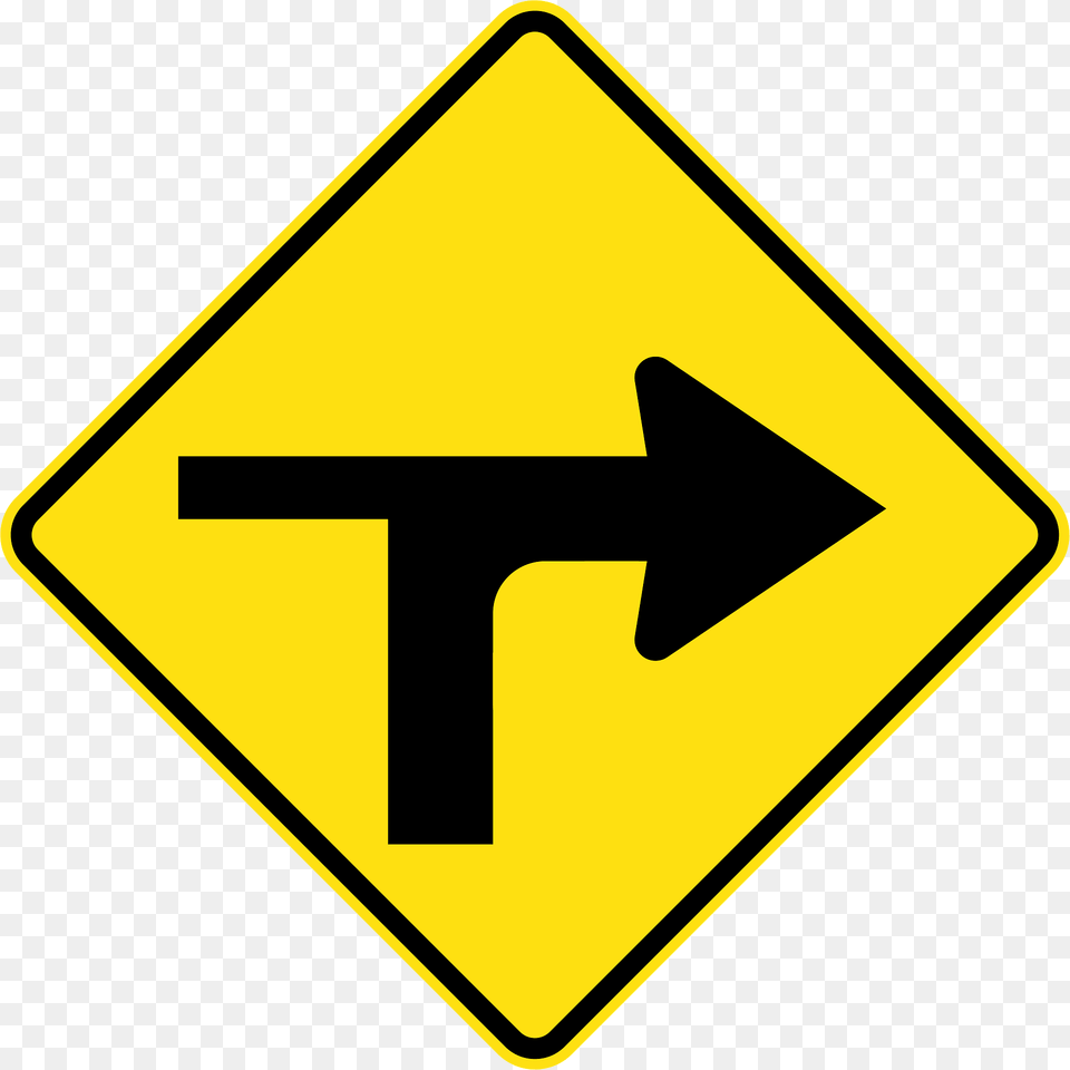 2 Modified T Junction Right Clipart, Sign, Symbol, Road Sign Free Transparent Png