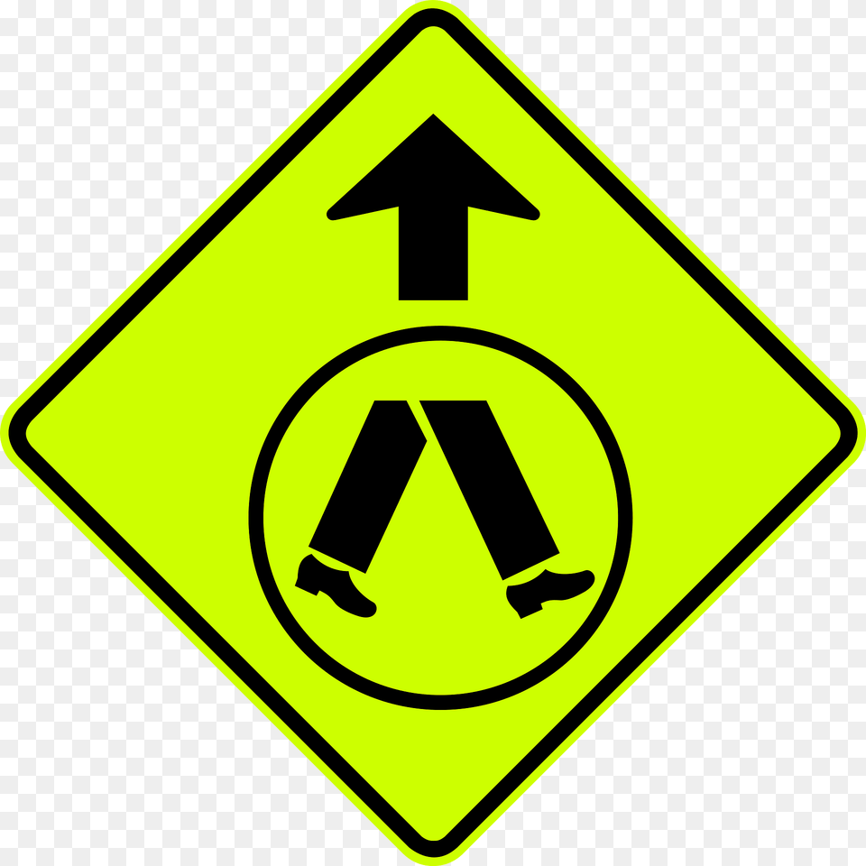 2 Pedestrian Crossing Ahead Clipart, Sign, Symbol, Road Sign Png Image