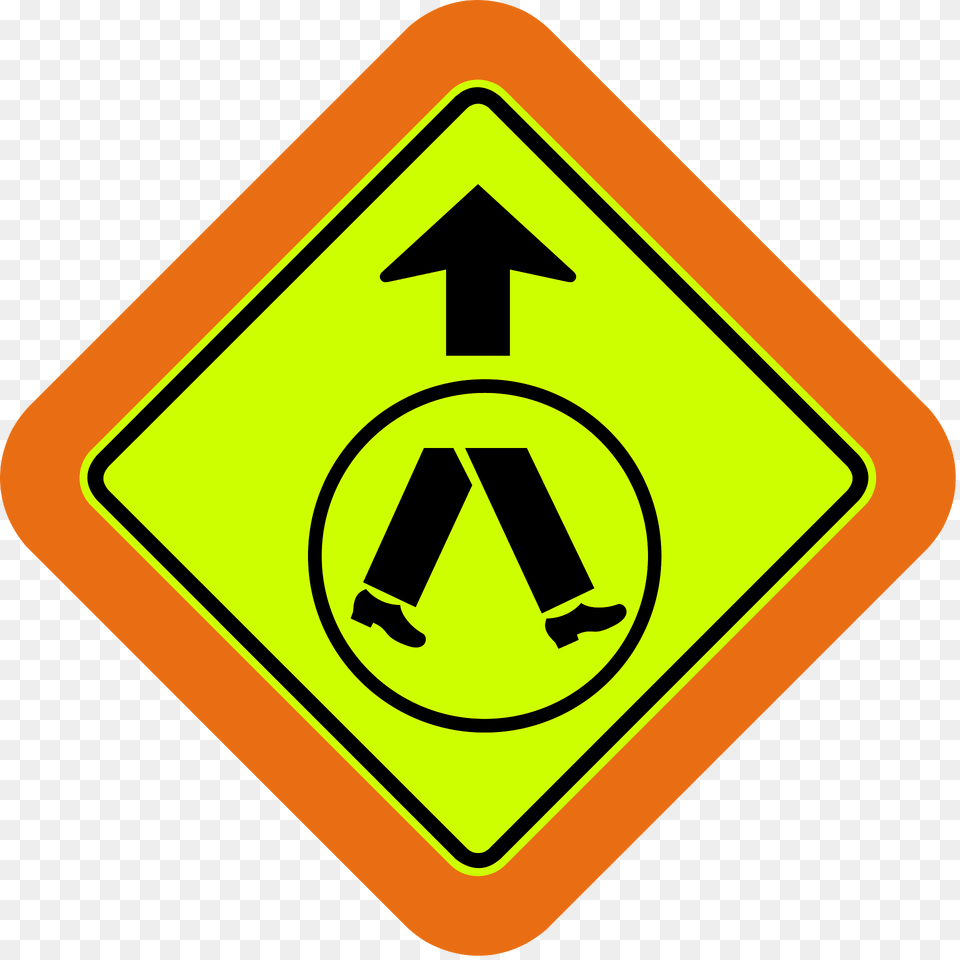 2 Pedestrian Crossing Ahead With Target Board Used In Queensland Clipart, Sign, Symbol, Road Sign Free Transparent Png