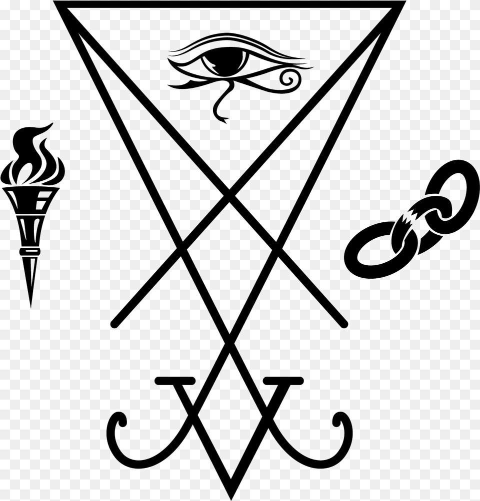 2 Printfile Front Small Lucifer Sigil, Gray Png