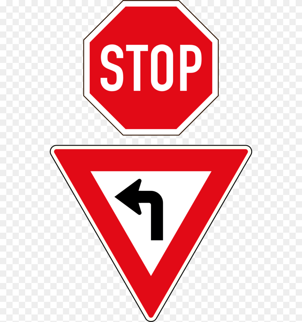 2 Stopyield Road Signs, Road Sign, Sign, Symbol, Stopsign Free Transparent Png