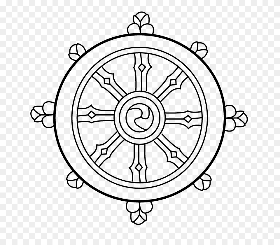 2 Wheel Of Dharma Image, Gray Free Transparent Png