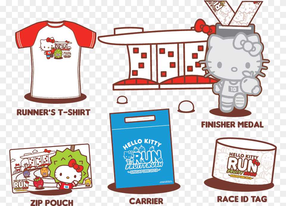 20 Crop Crc Hello Kitty Run 2018 Singapore, Clothing, T-shirt, Advertisement, Poster Png Image