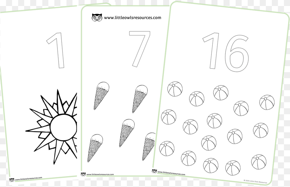 20 Summer Counting Colouring Cover Paper, Page, Text Free Png