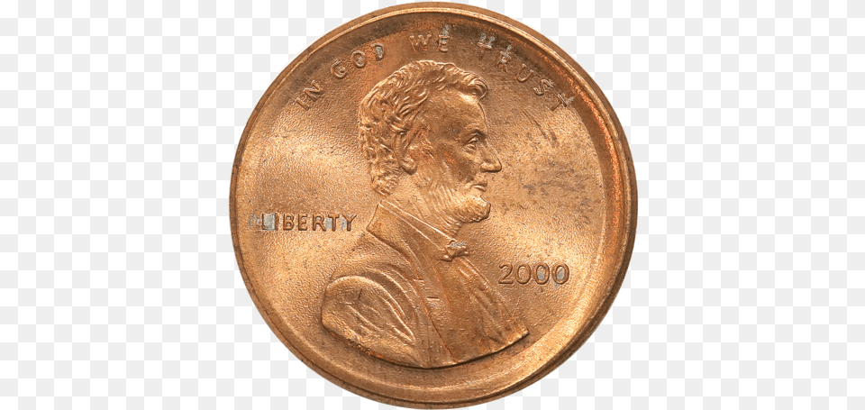 2000 Lincoln Cent Dime, Bronze, Coin, Money, Adult Free Png