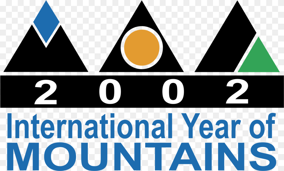 2002 International Year Of Mountains Logo Transparent International Year Of Mountains, Text, Number, Symbol, Astronomy Png Image