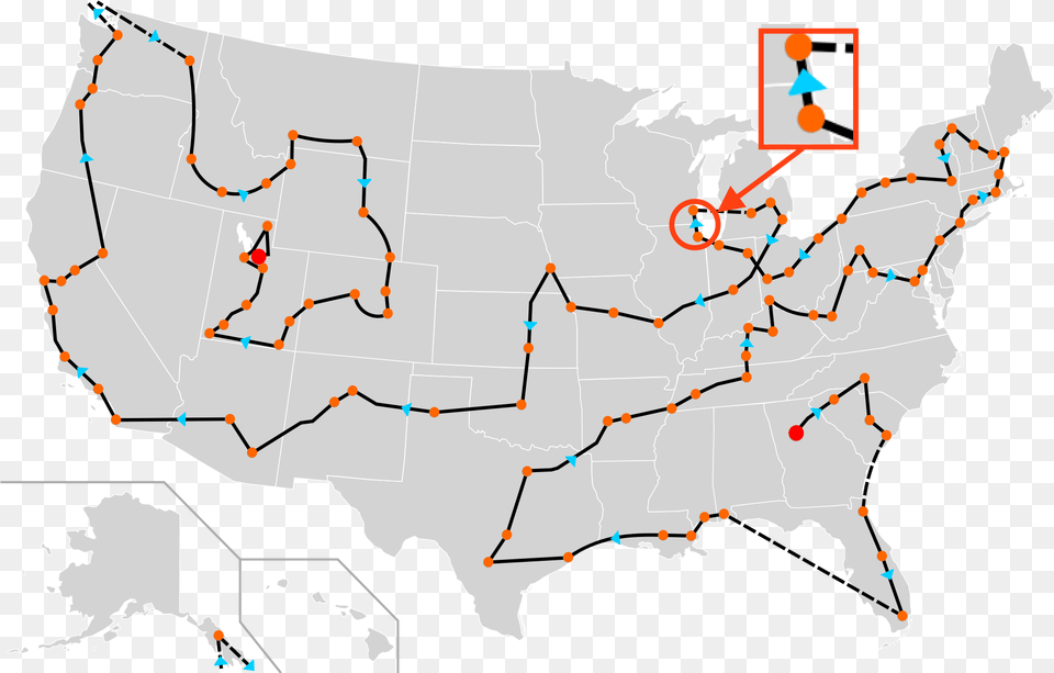 2002 Winter Olympics Torch Relay Route Between Chicago, Atlas, Chart, Diagram, Map Free Transparent Png