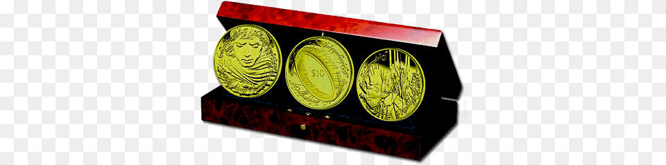 2003 Gold 10 X 3 Proof Coins Lord Of The Rings Coin Set Scarce Ebay Coin, Trophy, Gold Medal, Accessories, Jewelry Png Image