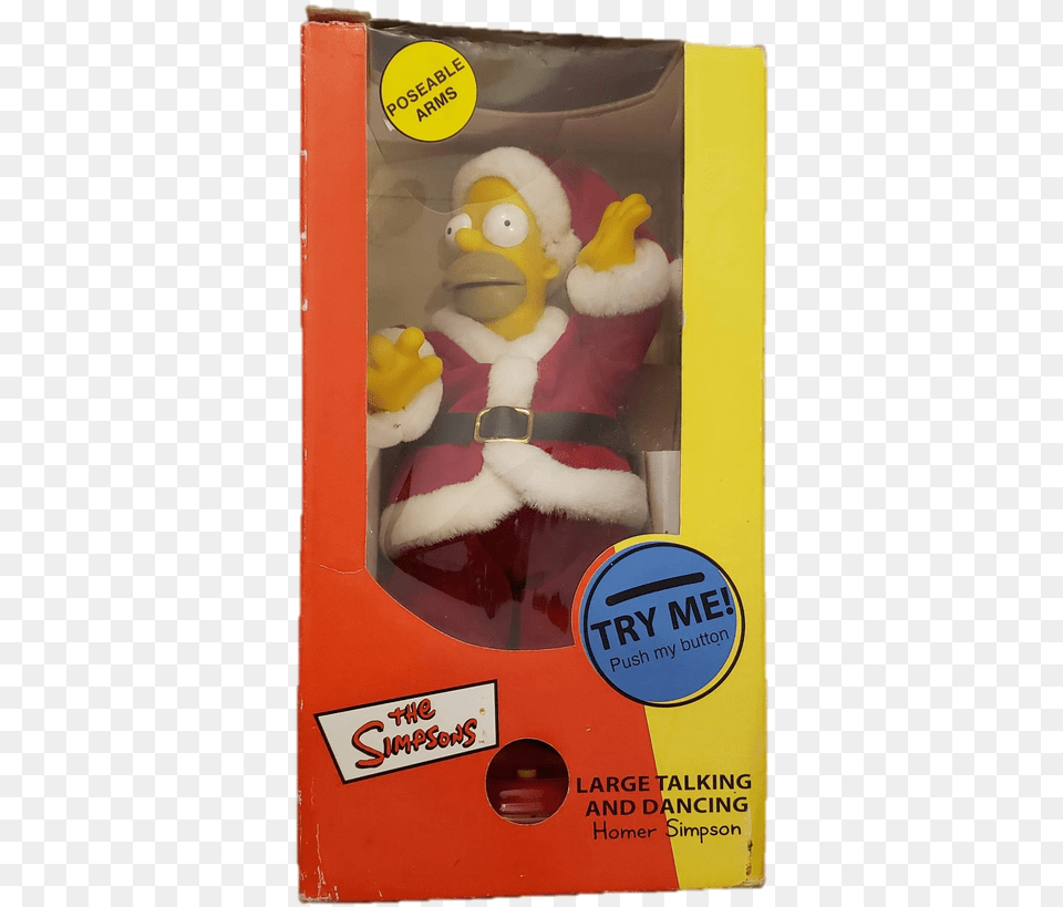 2004 The Simpsons Talking And Dancing Santa Homer Simpson Plush, Toy Png Image