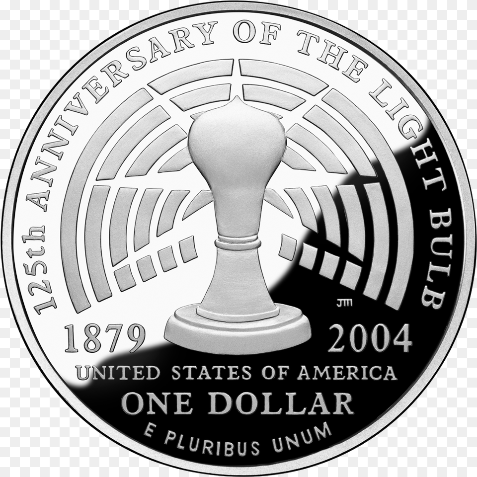 2004 Thomas Alva Edison Silver Dollar Thomas Edison, Coin, Money Free Transparent Png