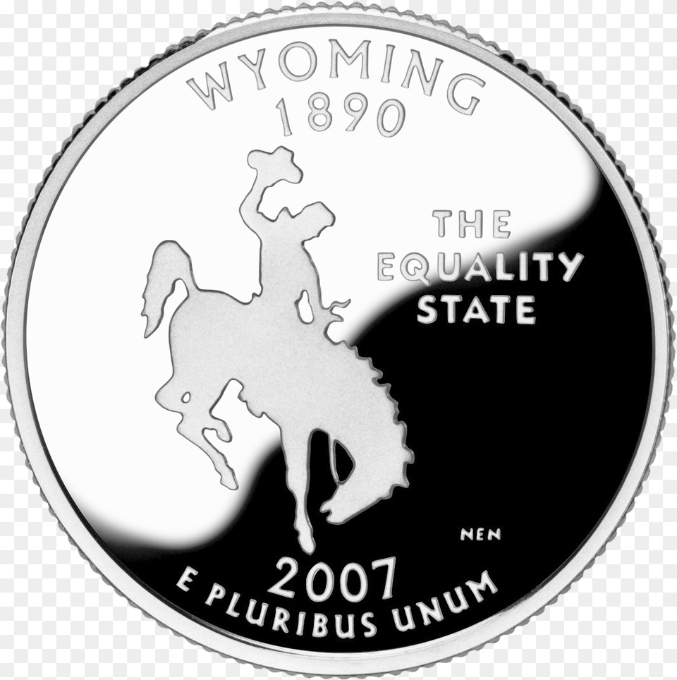 2007 Wy Proof Rev Wyoming State Quarter, Coin, Money, Face, Head Png Image