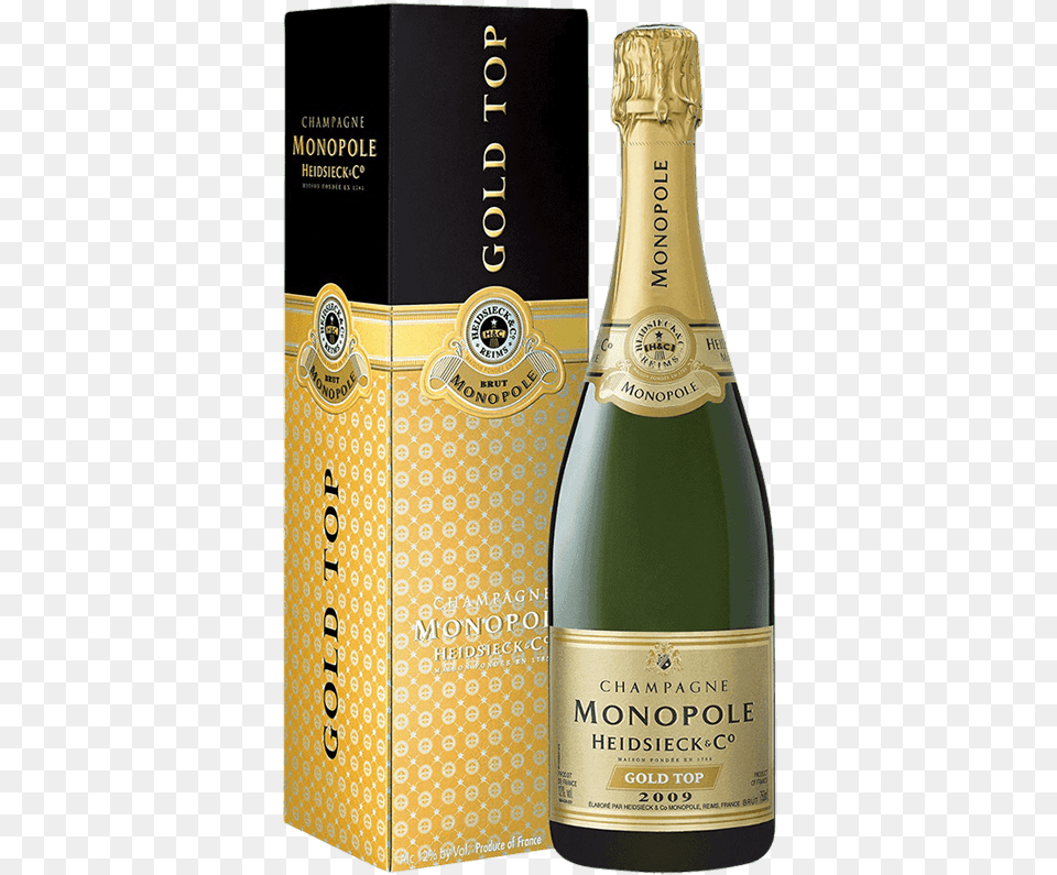 2009 Heidsieck Amp Co Monopole Champagne Gold Top, Alcohol, Beverage, Bottle, Liquor Free Transparent Png