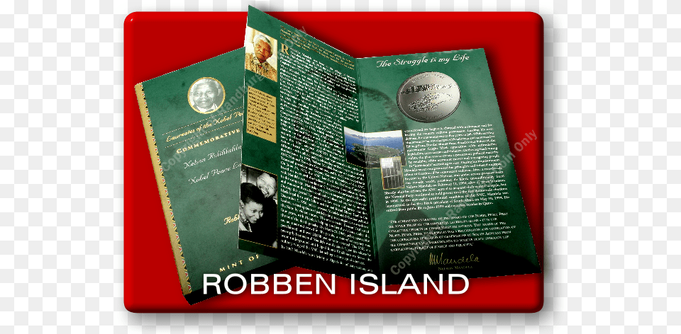 2009 Mandela Nobel Laureate Silver Commemorative Robben Edge Book By Alan Gibbons, Advertisement, Poster, Person, Document Free Transparent Png