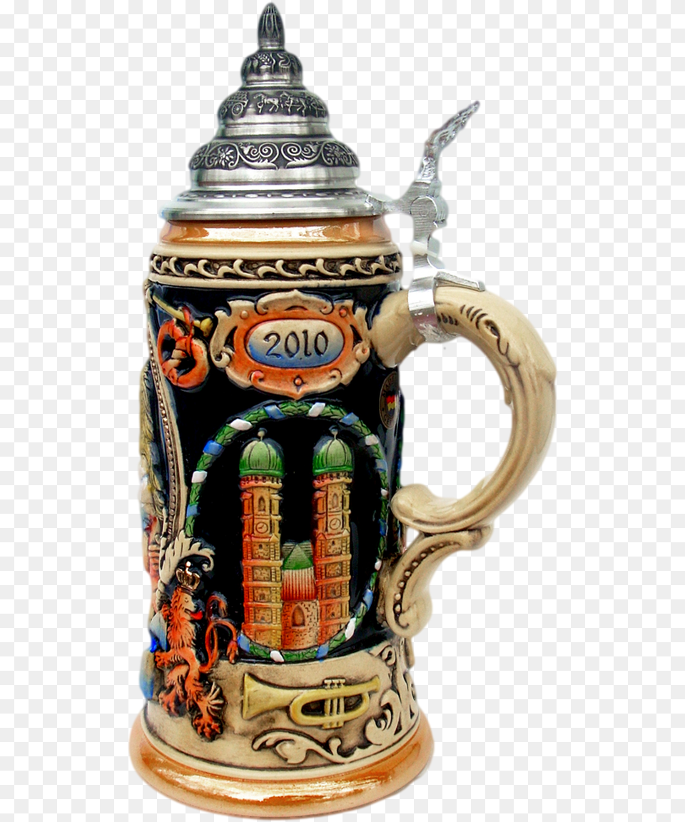 200th Anniversary Oktoberfest Beer Stein With Pewter Beer Stein, Cup, Person Free Transparent Png