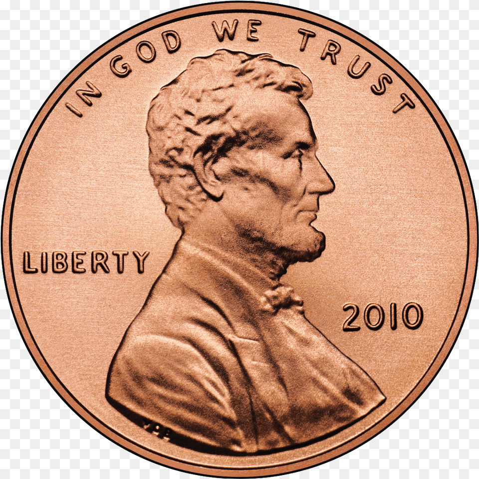 2010 Cent Obverse Penny Coin, Adult, Male, Man, Person Png Image
