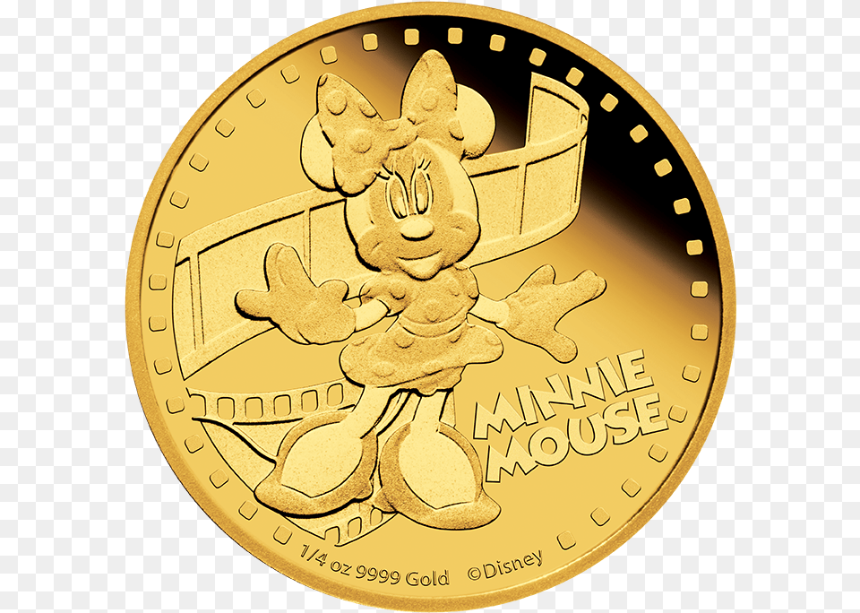 2014 14 Oz Gold Coin Minnie Mouse Coin, Money, Animal, Canine, Dog Png
