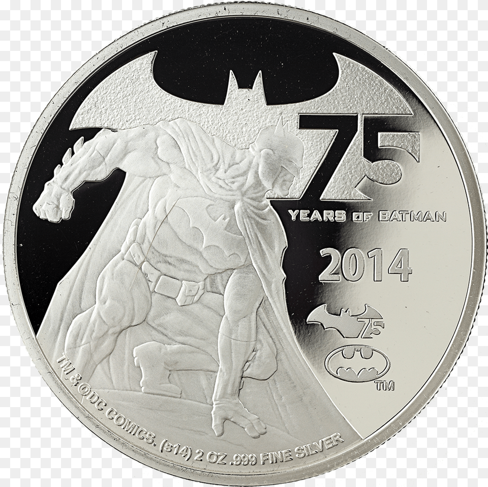 2014 5 75 Years Of Batman 75th Anniversary Batman Silver Coin, Adult, Bride, Female, Money Png