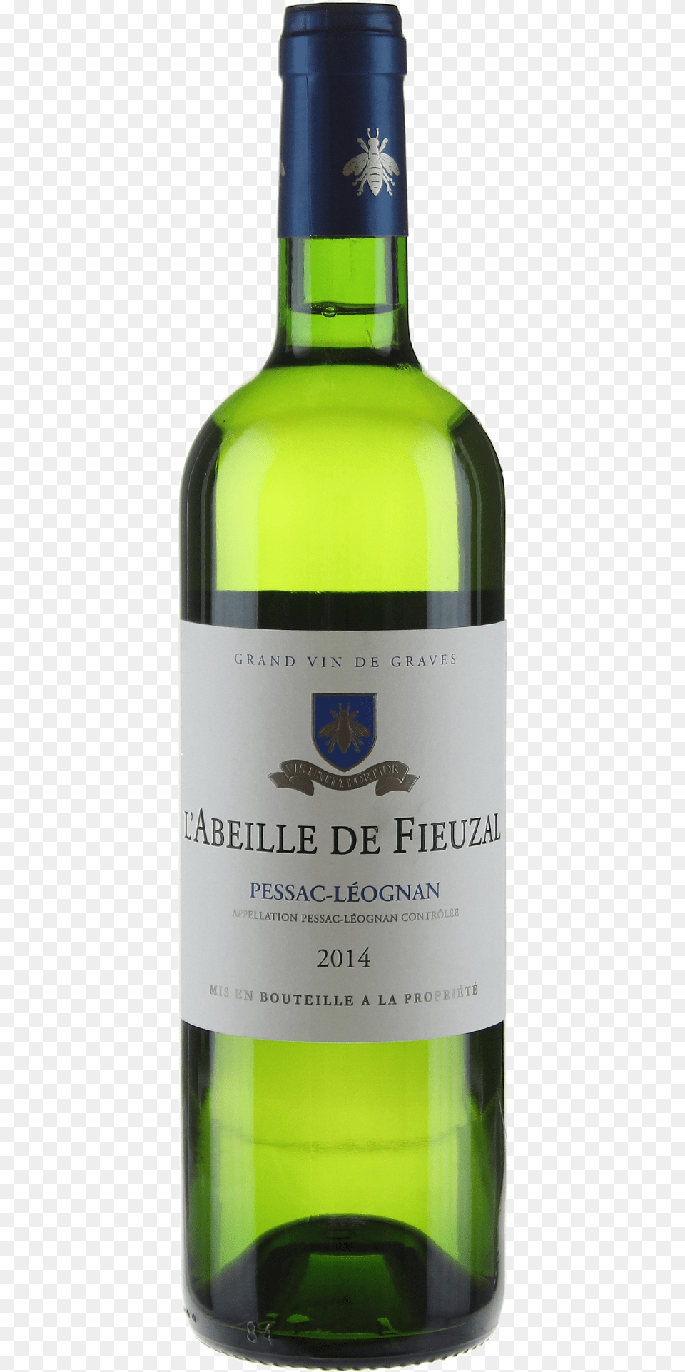 2014 L39abeille De Fieuzal Blanc Green Bottle German Beer, Alcohol, Beverage, Liquor, Wine Png Image