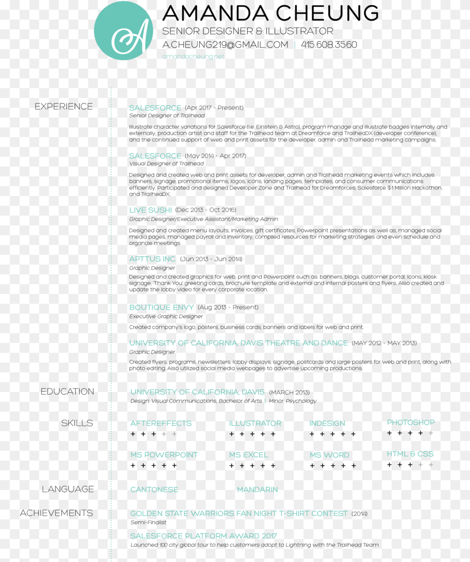 2015 Amandacheung Resume Document, Page, Text Free Png