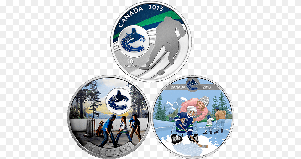 2015 Fine Silver 10 Dollar Coin Canadian Hockey, Adult, Person, Man, Male Free Png