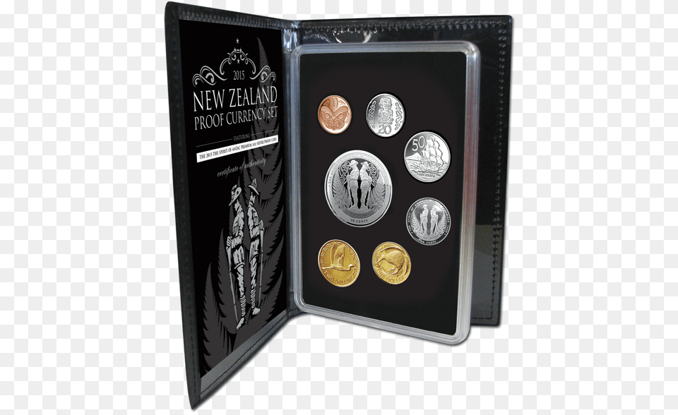 2015 New Zealand Proof Currency Set Nz Anzac 50c Coin, Money, Silver, Person, Blackboard Free Transparent Png