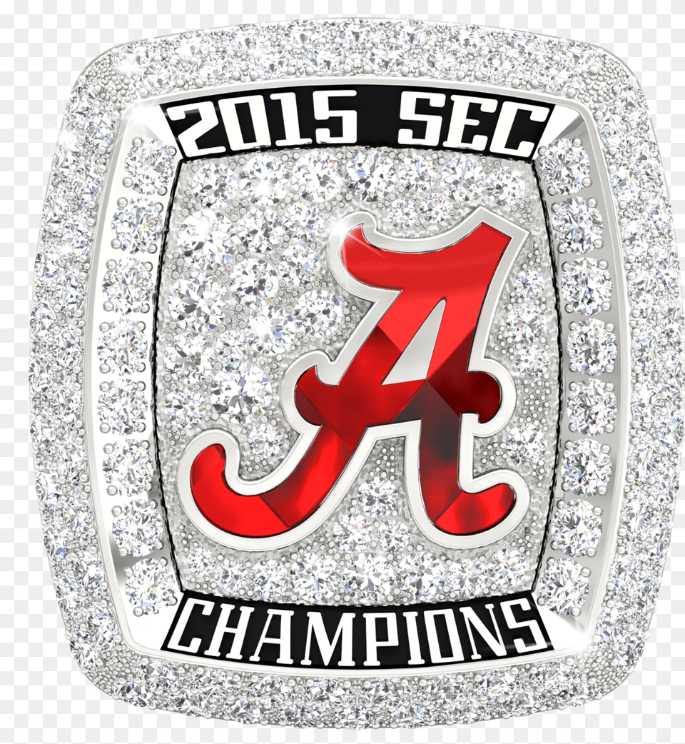 2015 Sec Champions Ring Alabama Football Alabama University Football Championship Rings, Accessories, Logo, Diamond, Gemstone Free Png Download