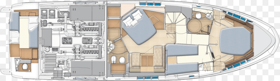 Azimut Flybridge 60 Lower Deck Azimut 53 Flybridge Layout, Architecture, Building, Transportation, Vehicle Png Image