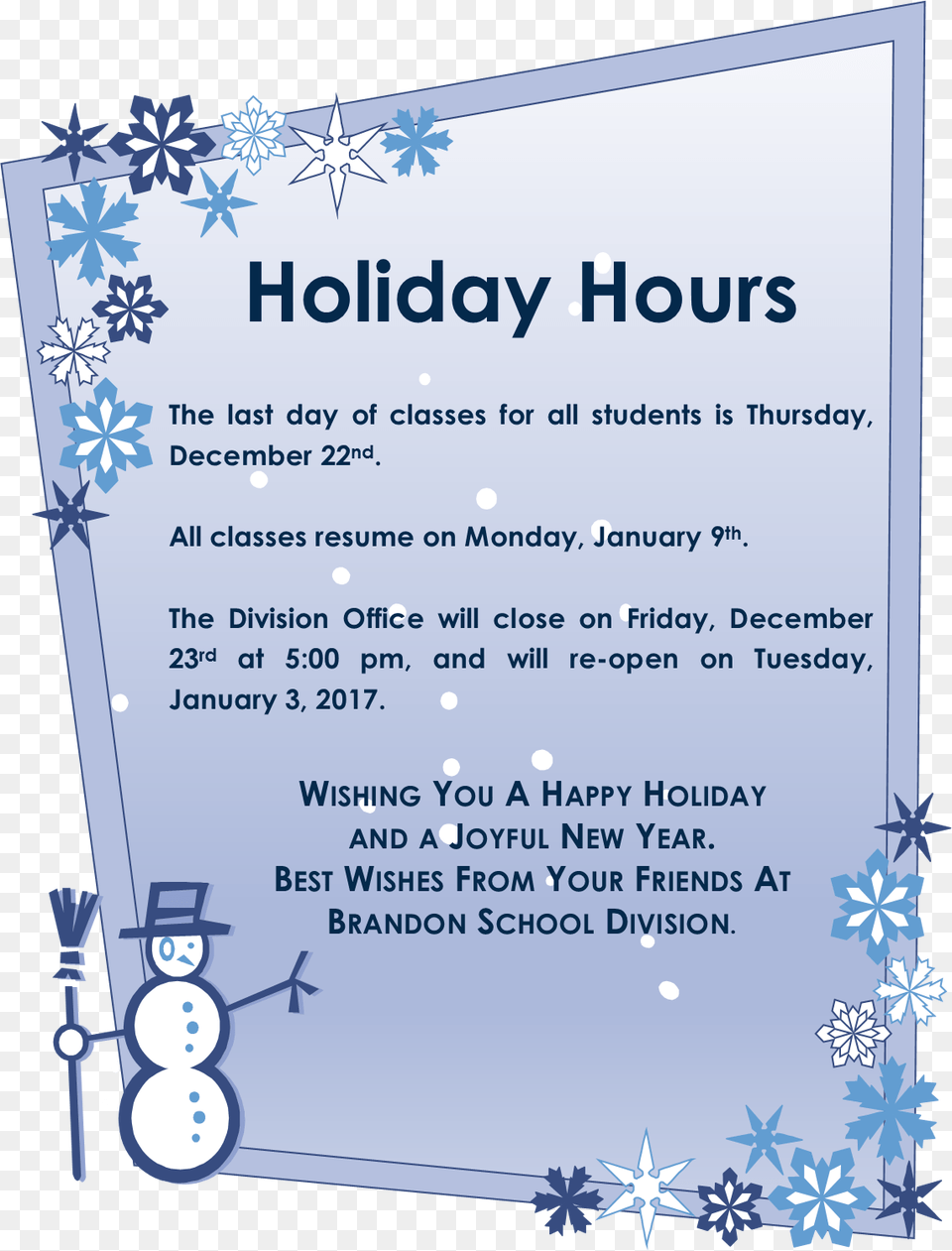 2016 12 15 Holiday Hours Holiday Flyer Template Word, Advertisement, Poster, Outdoors, Text Free Png